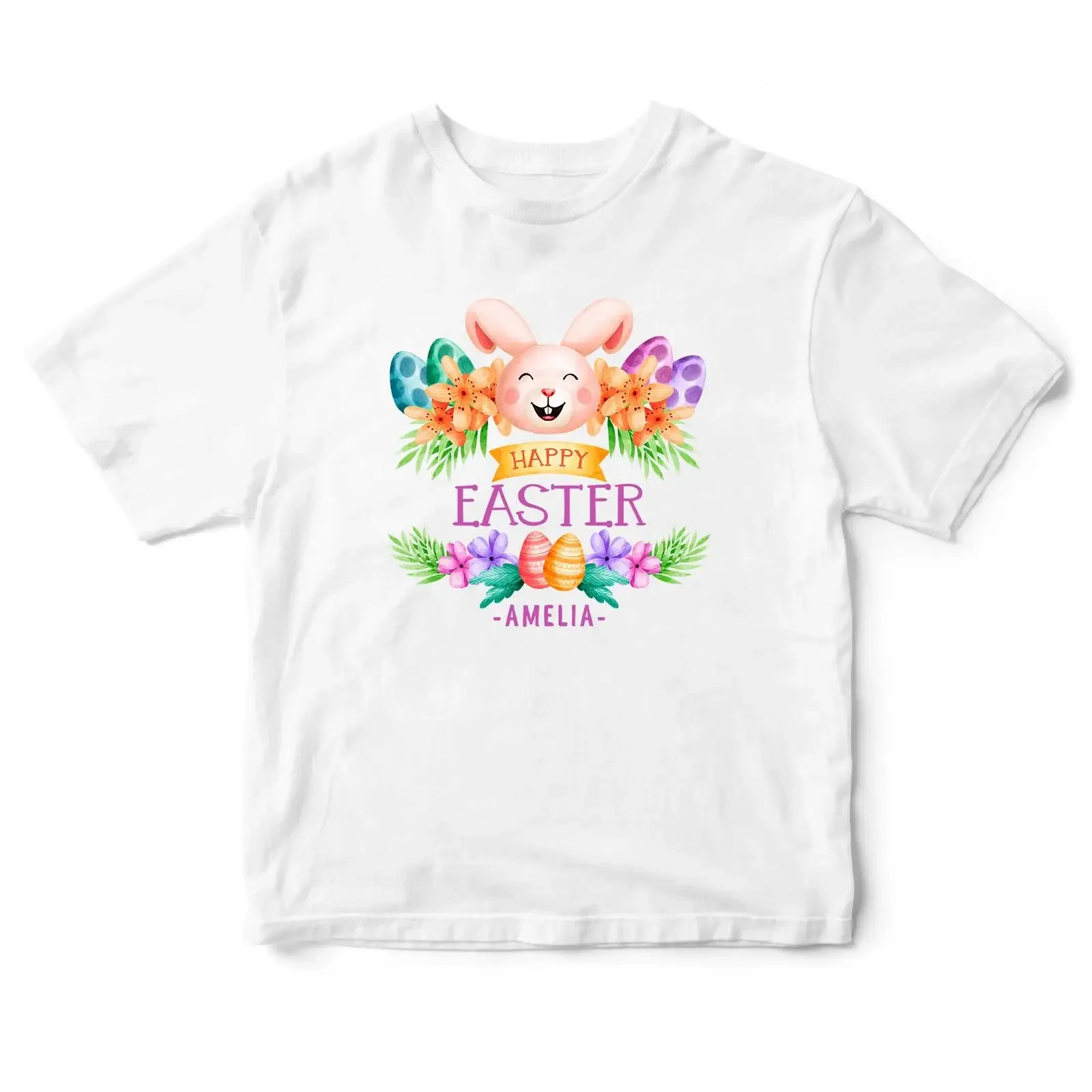 Frohe Ostern individuelles Baby T Shirt personalisiert Hase Kleinkind Geschenk für Jungen Mädchen vintage Washed