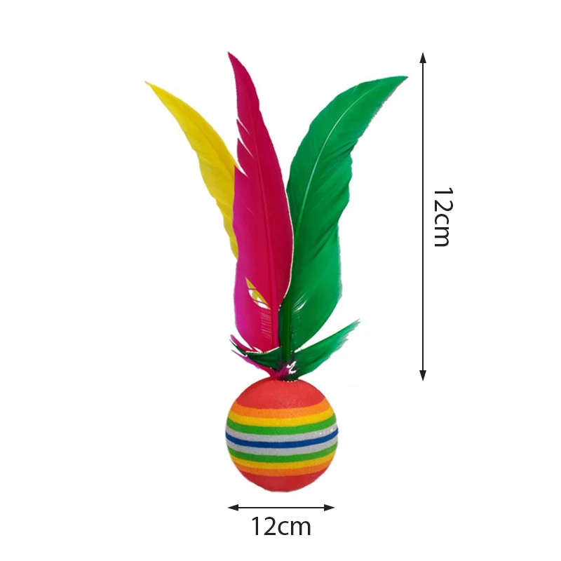 1/5pcs Colorful Feather Shuttlecock China Jianzi Foot Kick Hand Wheel Fancy Goose Feather Shuttlecock Fitness Entertainment