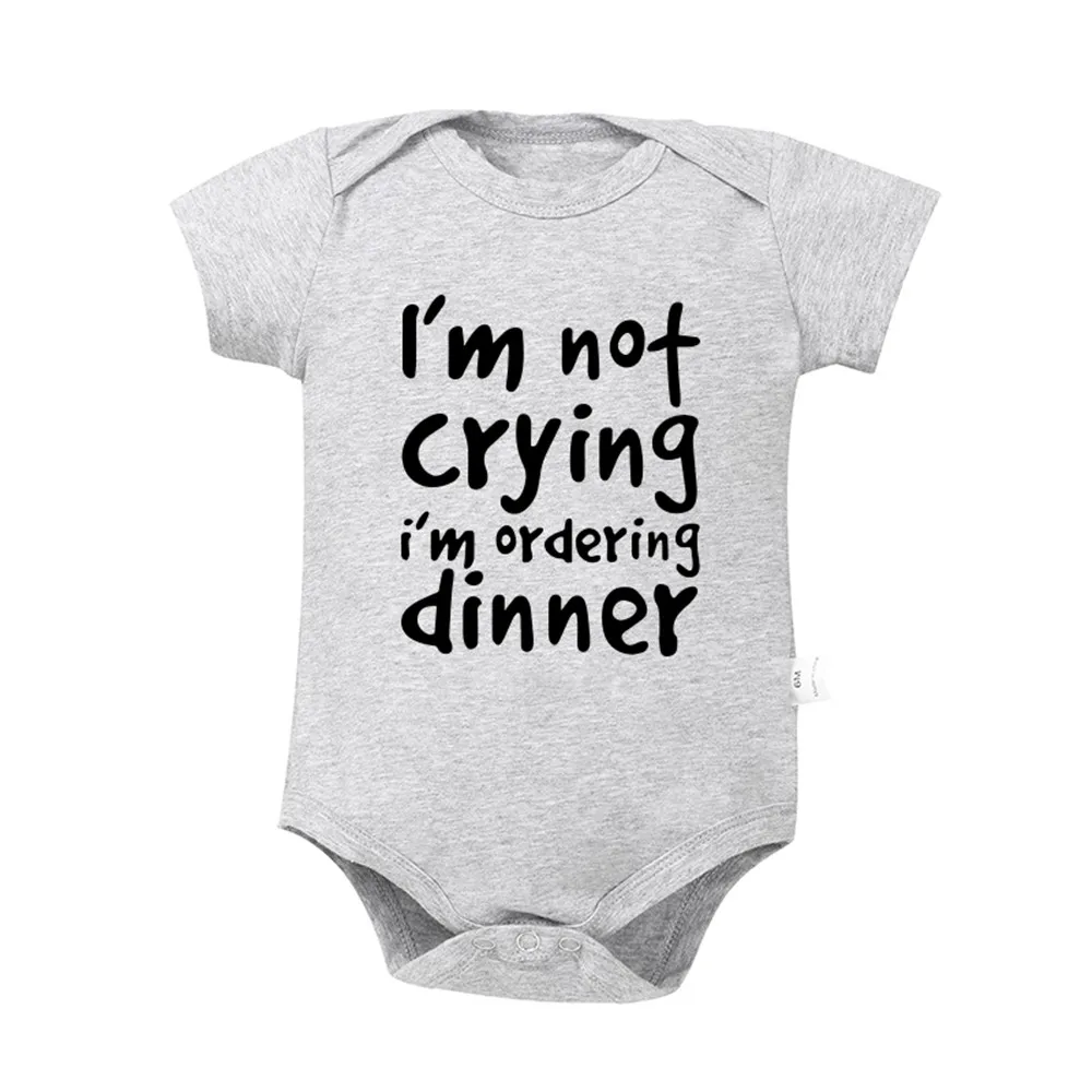 Baby I\'m Not Crying 2024 Newborn Baby Bodysuits Summer Boys Girls Romper Body Pregnancy Reveal Clothes