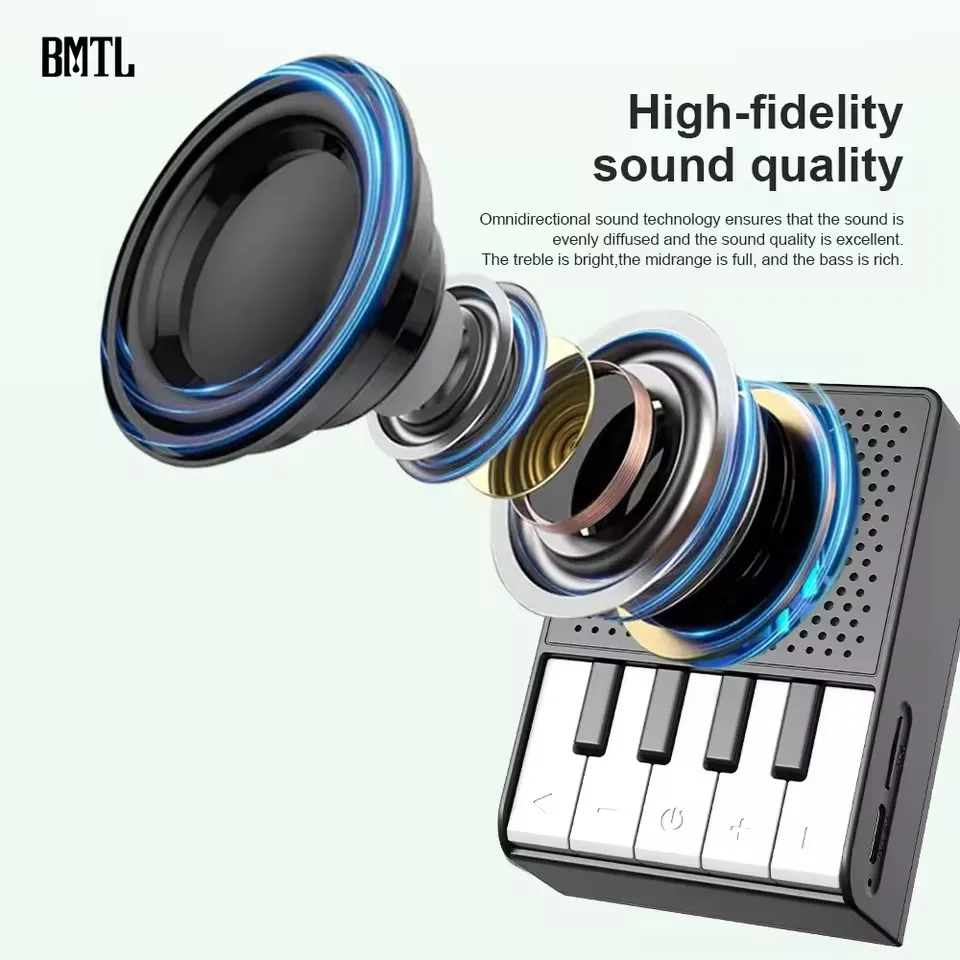 

Xdobo BMTL Мини Портативный True Беспроводной Динамик 5 Вт Bluetooth 5.3 IPX7 Поддержка TF-карты RGB Светодиодный Дизайн Пианино Стерео Зарядка Type-C