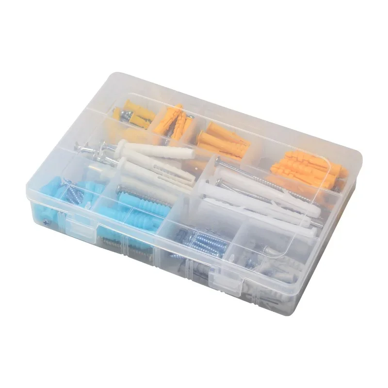 200 pcs Plastic Expansion Drywall Anchor Screws Self Tapping Screw Assortment Kit M4 M5 Stainless Steel Tube Wall Plugs