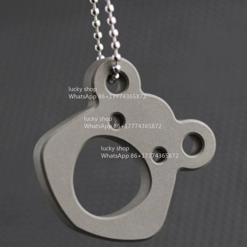 Titanium Bear Head Keychain Necklace Pendant