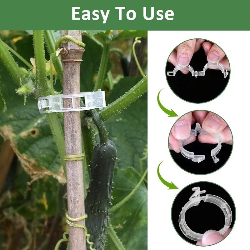 Reusable Plant Support Clips Tomato Vine Garden Clip for Climb Plants Grape and Vine Vegetables Plastic Clips For Securing Plant