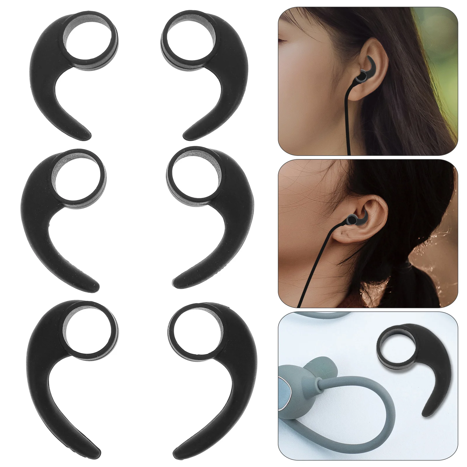 

6 Pcs Clip Hook Earphone Earhook Work Headset Wireless Silica Gel Non-slip Earbud