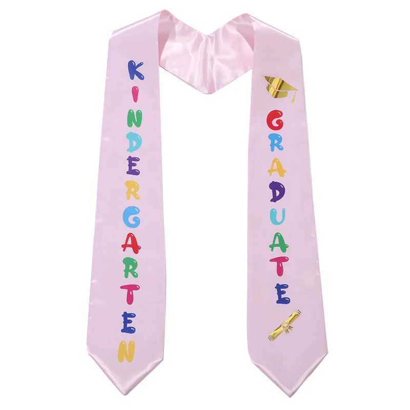 Children\'s Graduation Ceremony Shoulder Straps Preschool Kindergarten Honor Award Etiquette Belt Double Layer Silk Shawl Ribbon