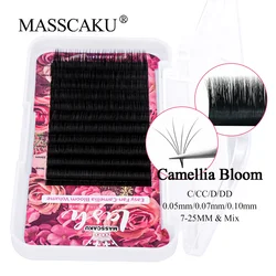 MASSCAKU Super Long Blooming Easy Fanning Eyelash Extensions Blooming 0.05/0.07/0.10 8-18mm Faux Mink Fan Lashes