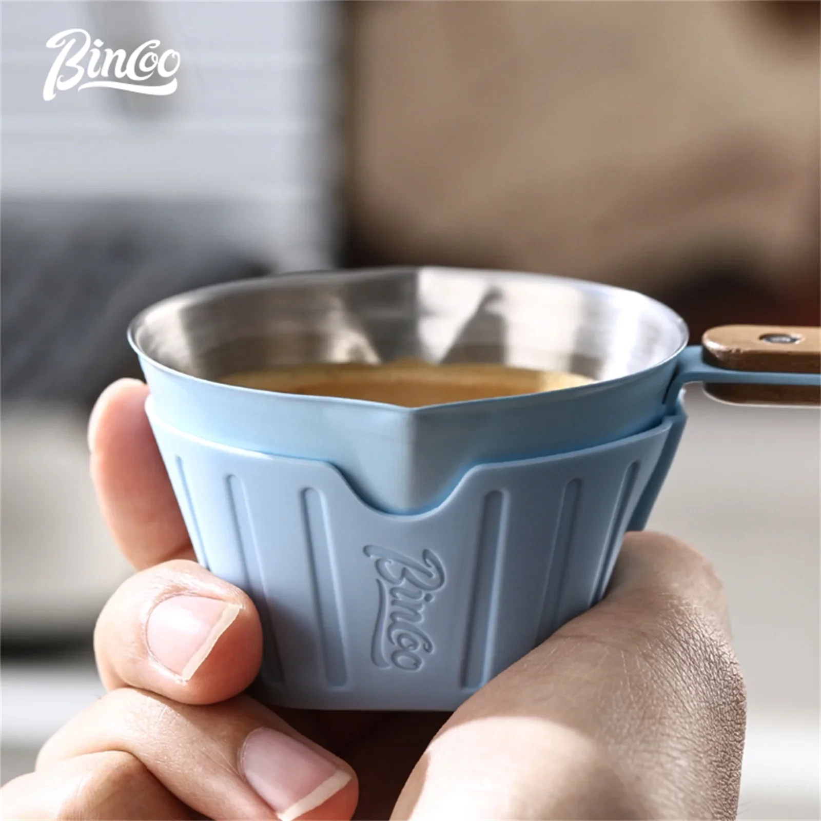 

Bincoo Professional Espresso Measuring Cup 90ml Dual Scale Stainless Steel with Anti-Slip Base Barista Tool