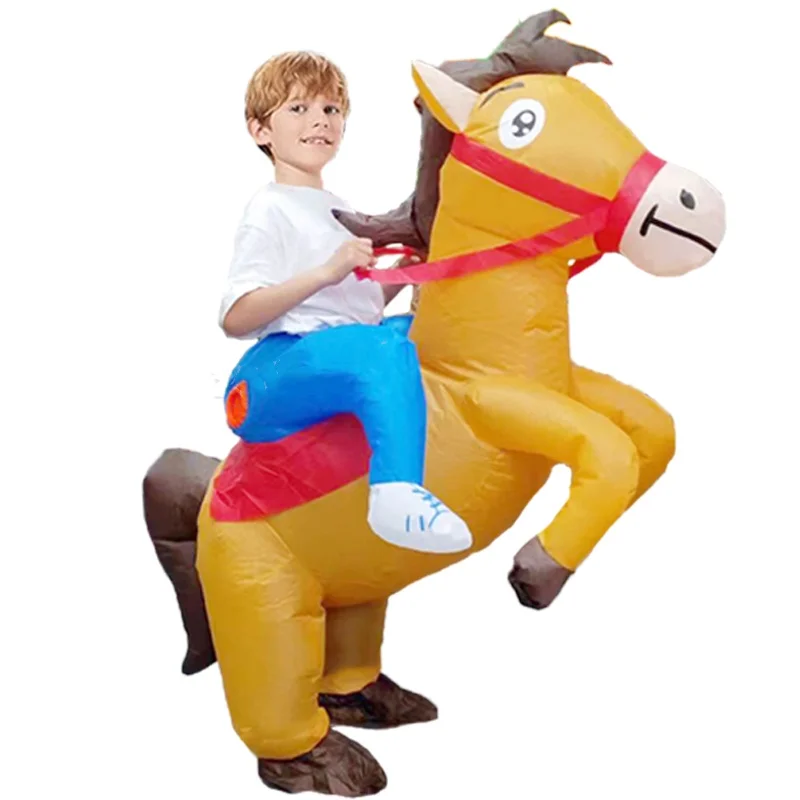 Handsome Riding Horse Inflatable Costume Halloween Party Costume Funny Animal Ride Walking Jazz Horse Suit Inflatable Garment