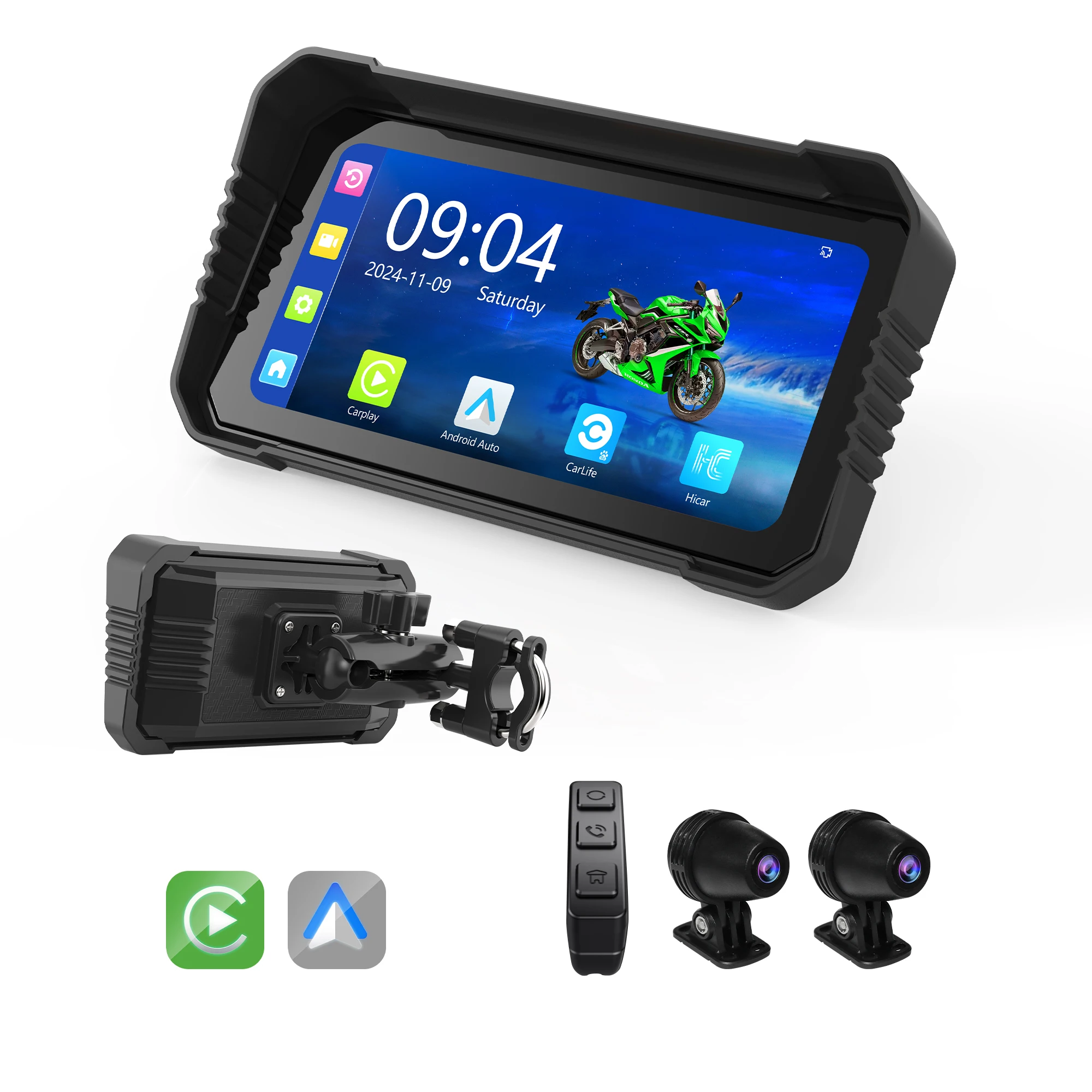 

Motorcycle Global Navigation System 6.25 Inch Smart Screen Supports Wireless Carplay Android AUTO Video Playback IP67 Waterproof