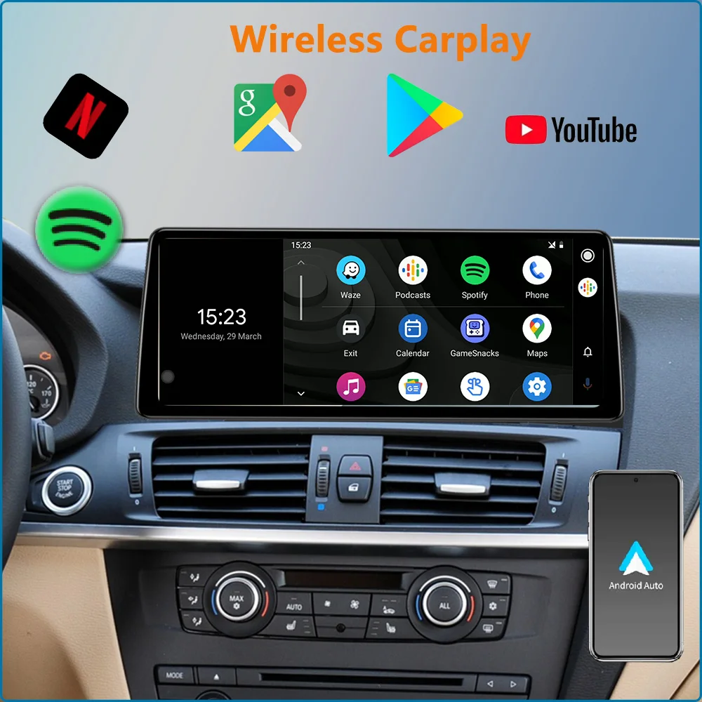 فائقة الضيق Android14 كوالكوم لسيارات BMW X3 F25 X4 F26 2011-2018 NBT Wireles Carplay راديو السيارة لتحديد المواقع والملاحة مشغل وسائط متعددة