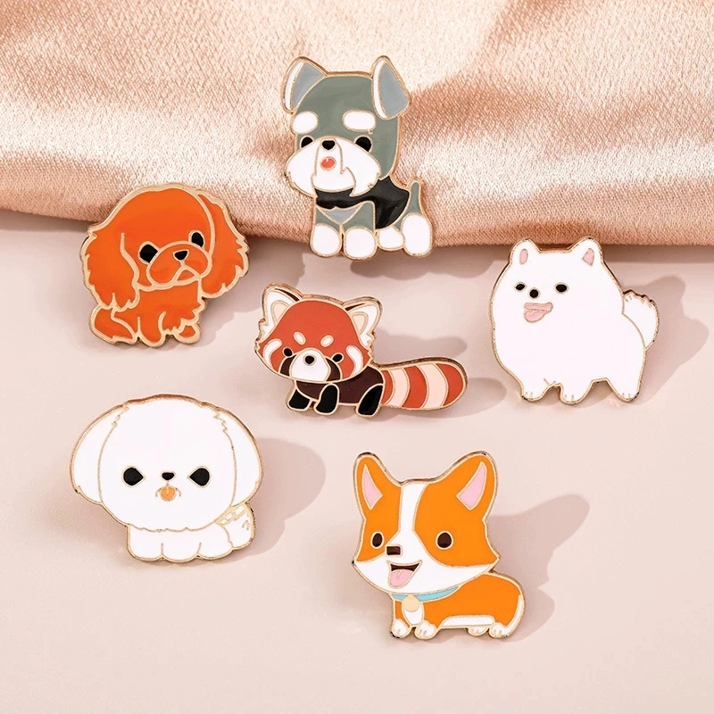 كلب بروش شارة الملابس على ظهره الملحقات سبيكة الصدر التجارة الخارجية عبر الحدود الساخن بيع