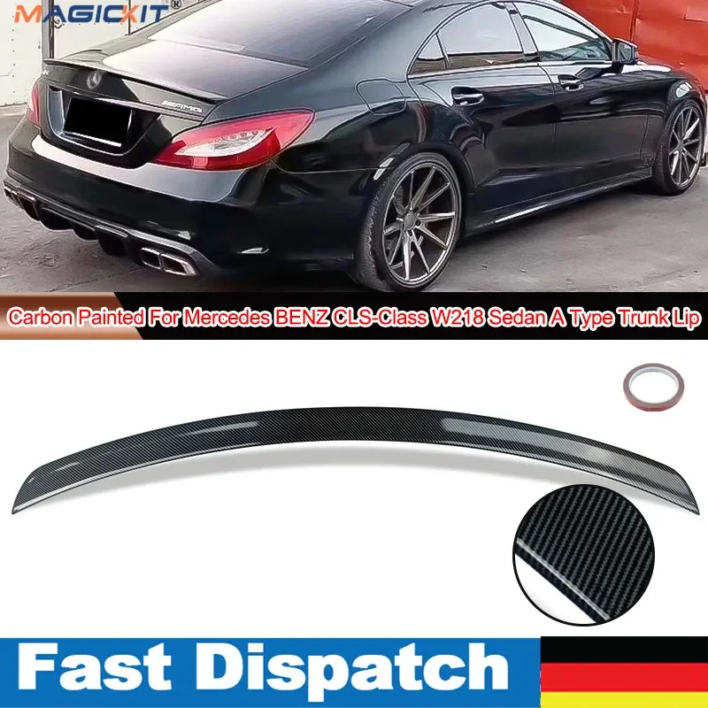 MagicKit Carbon Look For Mercedes BENZ CLS-Class W218 Sedan A Type 12-17 Trunk Spoiler