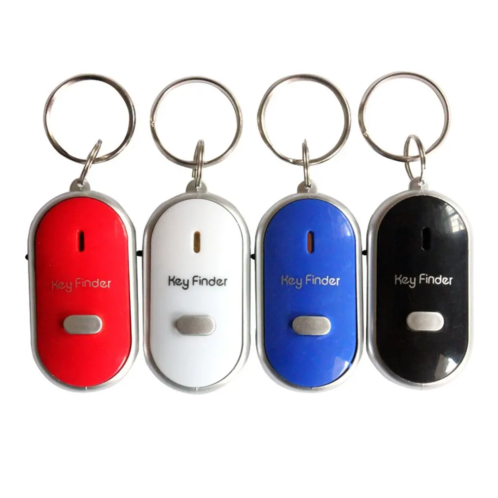 Mini Whistle Anti Lost KeyFinder Alarm Wallet Pet Tracker Smart Flashing Beeping Remote Locator Keychain Tracer Key Finder + LED