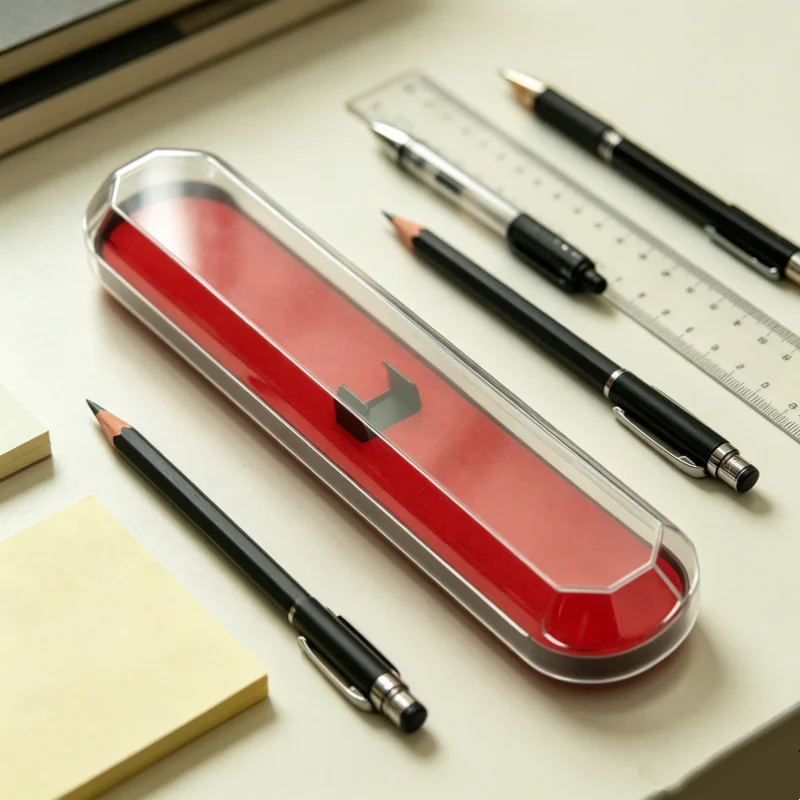Rhombic Pen Storage Case Pencil Box Stationery Organizer Desktop Storage Container Multi‑use Pen Holder For Office Desk Supplies