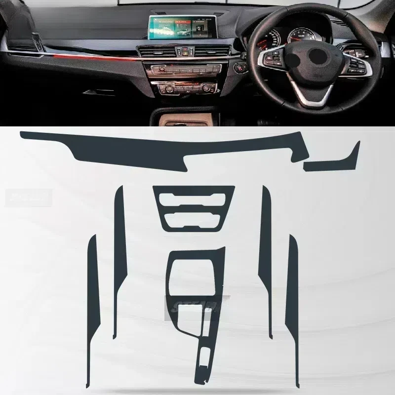 For BMW F39 F48 X1X2 2016 2017 2018 2019 2020 Car Interior Center Console Transparent TPU Protective Film Anti-scratch Repair