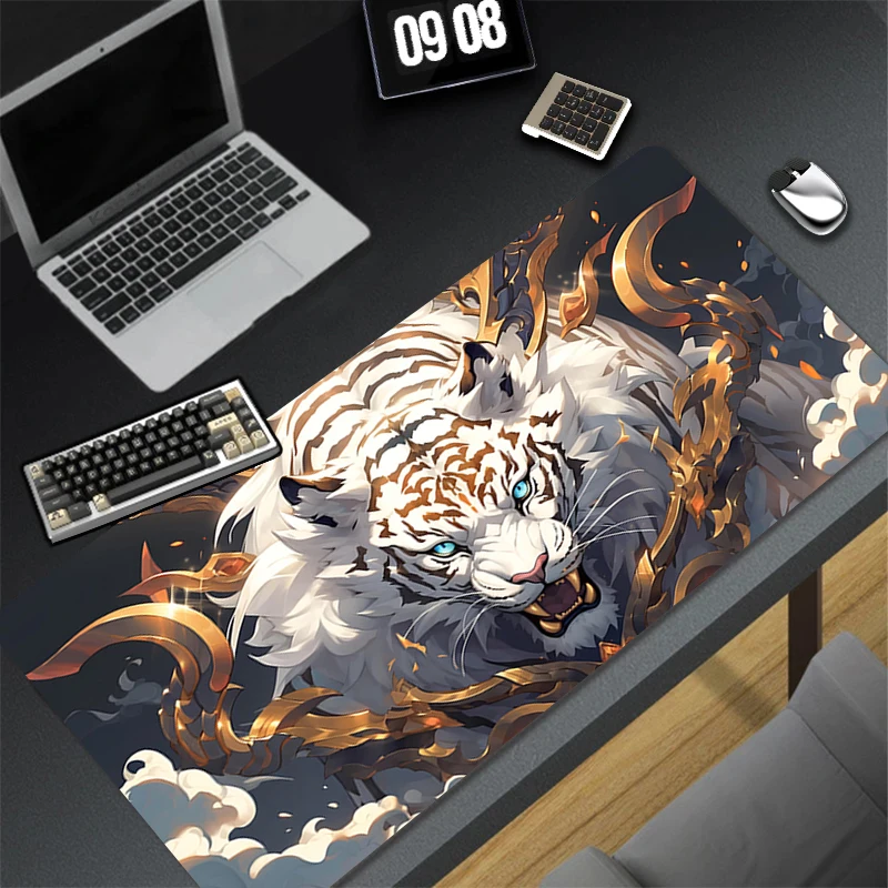 

Pattern Game Black Mousepad Pad Rubber Mouse Mat Tiger Desk Gaming Non Slip Table Mat PC Gamer Cabinet HD Mousepad Keyboard Pad