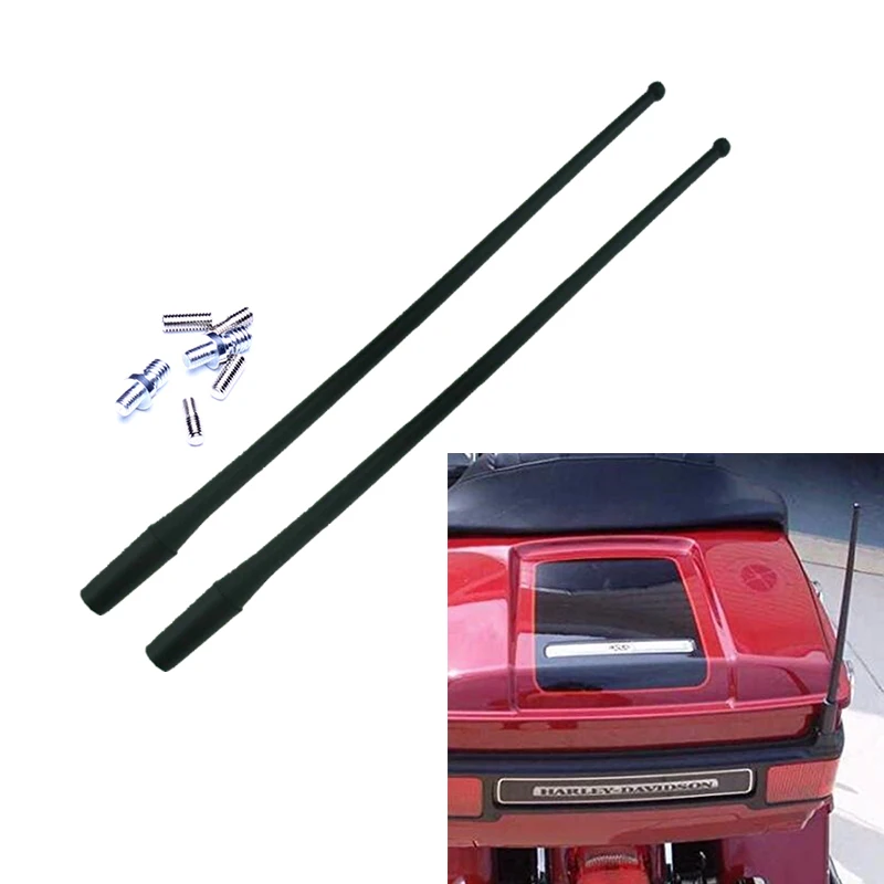 Antenna Flexible Rubber AM/FM for 1989-2017 Harley Davidson Electra Road Tour Ultra Classic (Pack of 2)