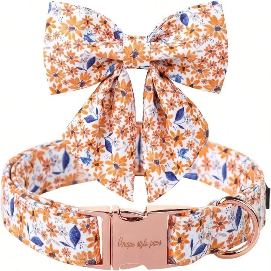 

Unique Style Paws Dog Collar Bow Tie Collar Adjustable Collars For Dogs And Cats Small Medium Large