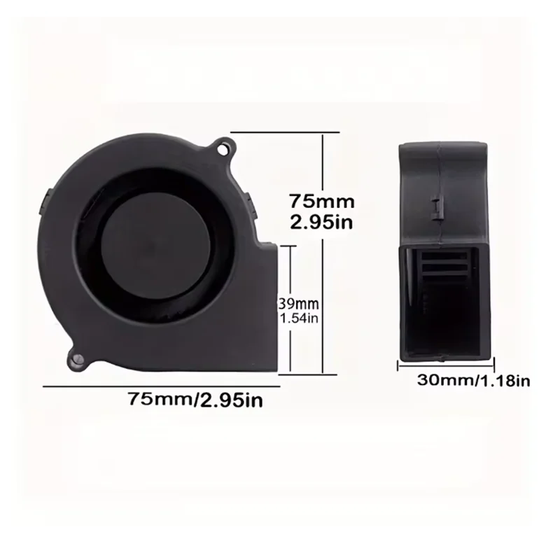 1-3PCS 75mm USB Fan Cooling Turbo Blower 15mm Brushless 3D Printer 7515 For Extruder DC Cooler Power Inverter Air Pump image 5