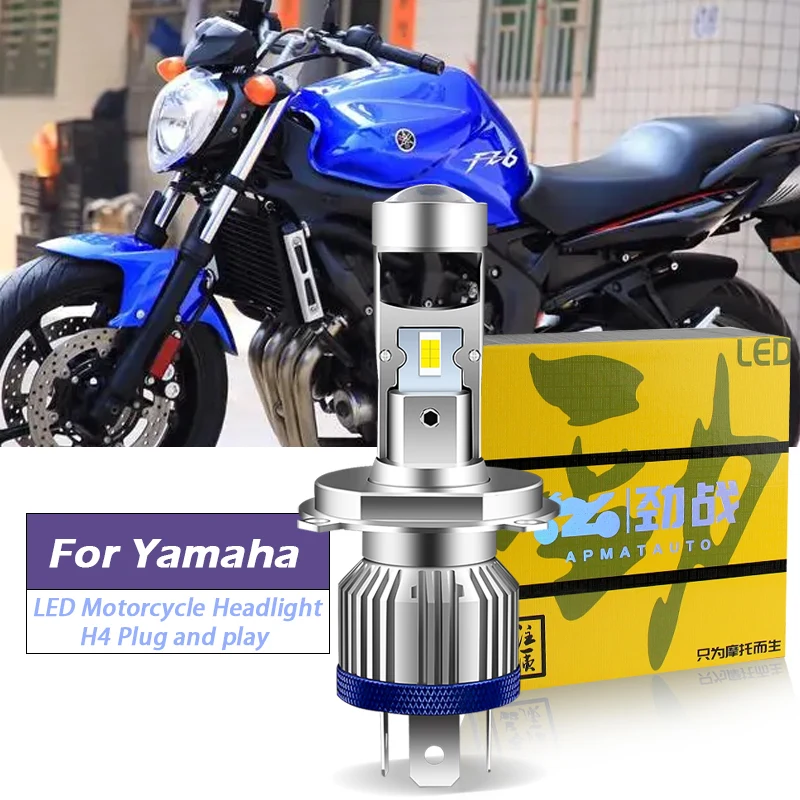 1PC CANbus For Yamaha FZ6N H4 HS1 HB2 9003 Motorcycle LED Projector Lens Headlight Hi/Lo Beam Bulb 6800LM Bright White