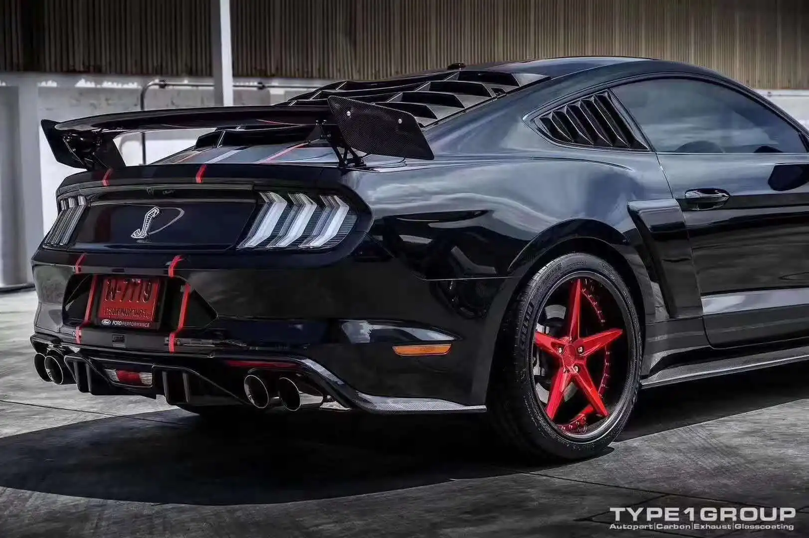 High Quality Car Rear Spoiler Carbon Fiber Mus Tang GT 500 Spoiler