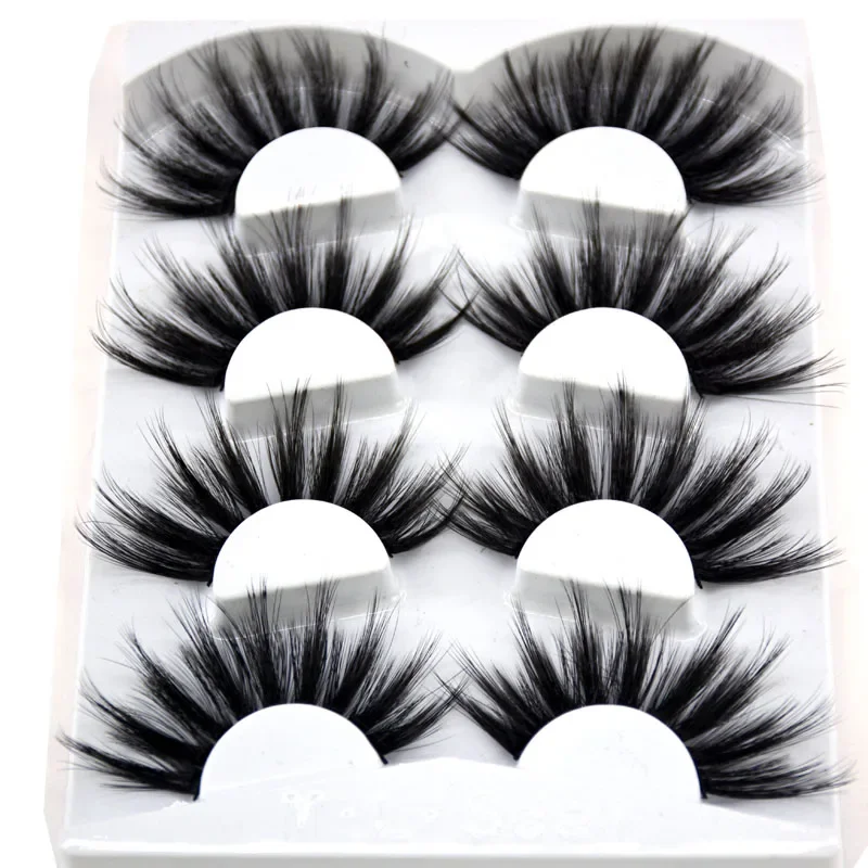 4 pairs of natural mink eyelashes 25mm eyelashes handmade eyelashes extended false eyelashes