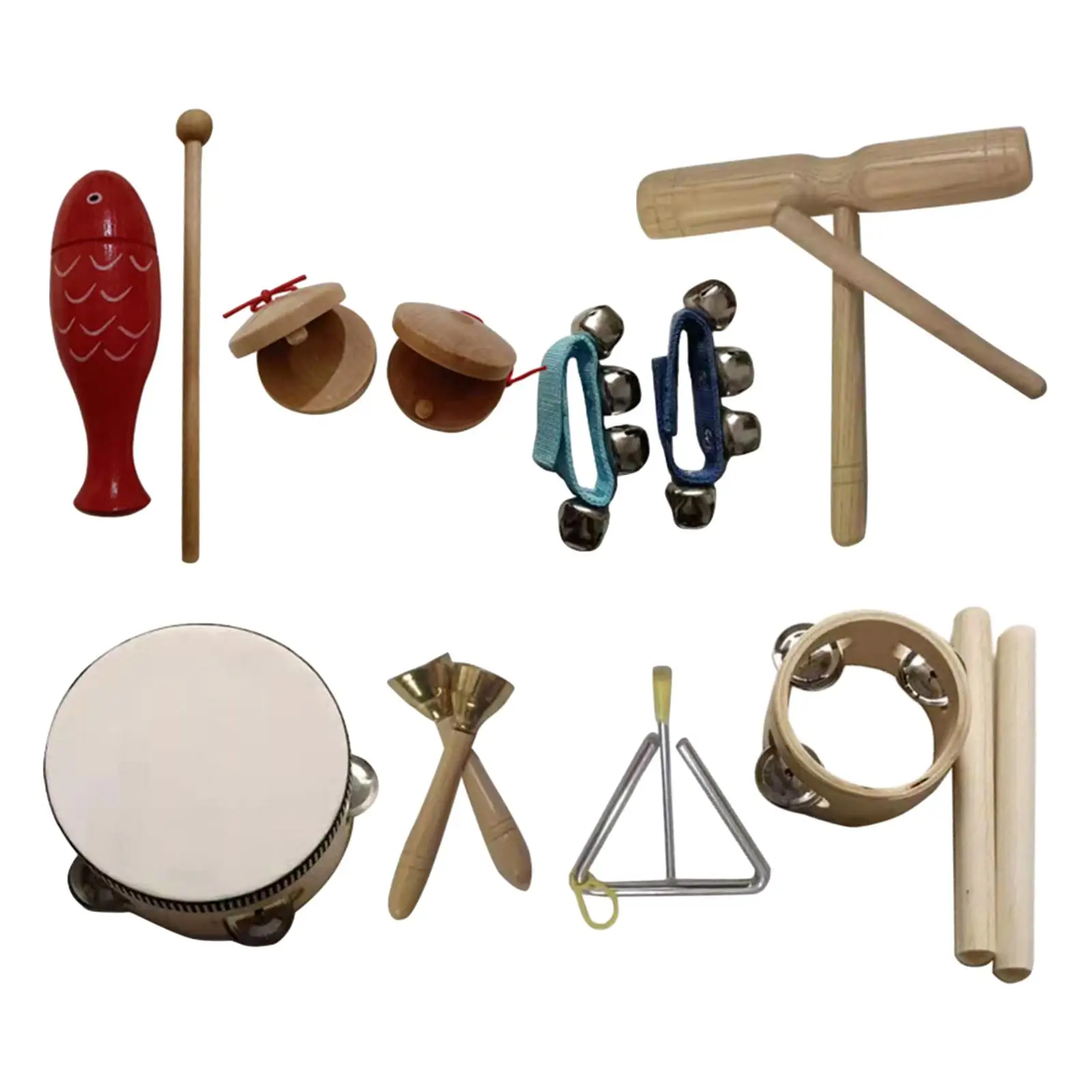 9-teiliges Musikinstrumenten-Set aus Holz für Jungen und Mädchen im Alter von 3 bis 10 Jahren, Geburtstagsgeschenk