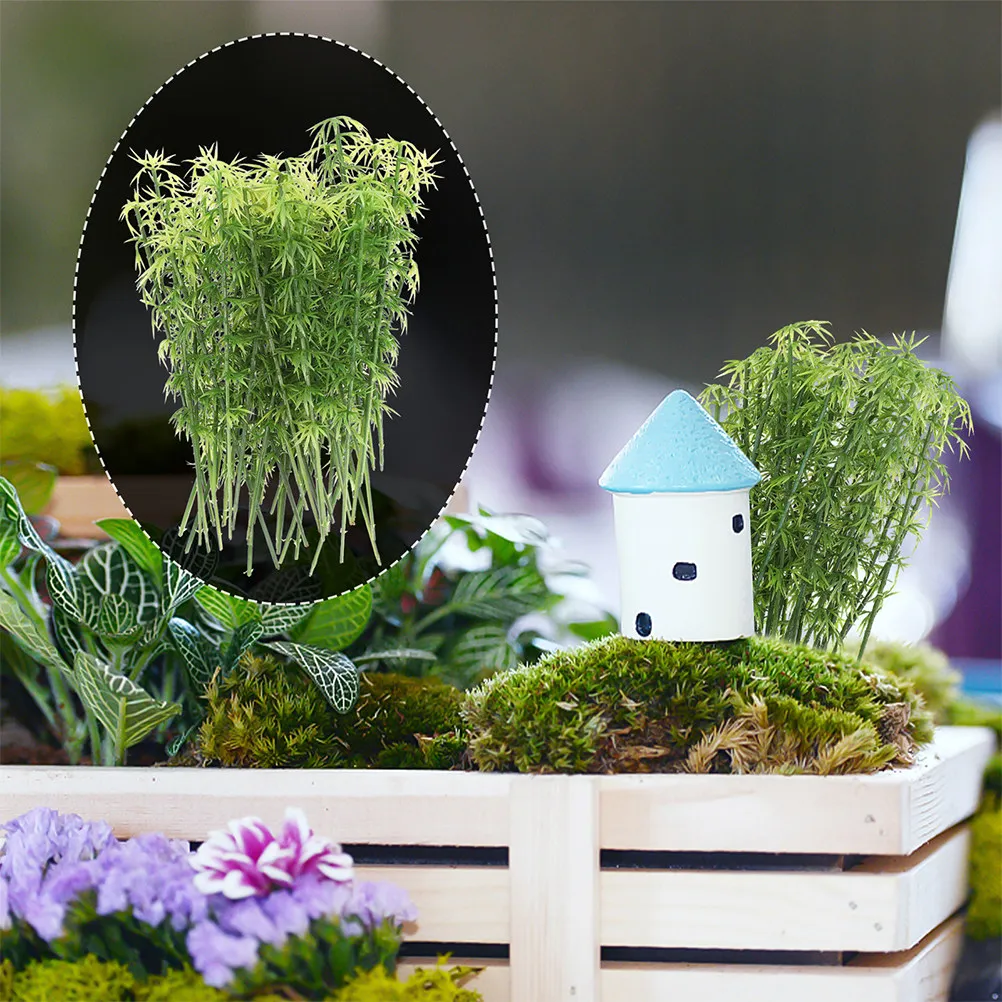40Pcs Miniature Bamboo Trees Artificial Bamboo Decor for Sand Table Micro Landscape Layout Micro Landscape Model