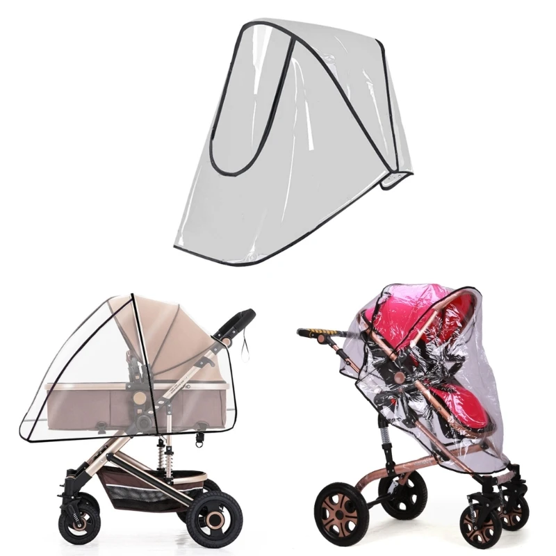 Stroller Cover Transparent Stroller Rain Cover Universal Baby Travel Weather Shield Protects from Snow Wind Dust and Sun