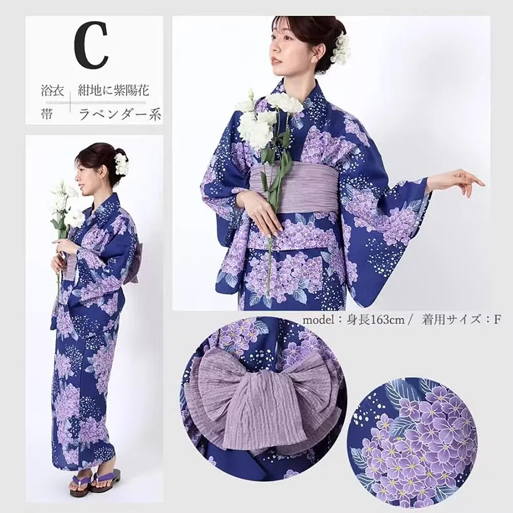 Japanese kimono yukata women traditional formal style shooting travel with wrinkle-resistant fabrics multi-fashion new