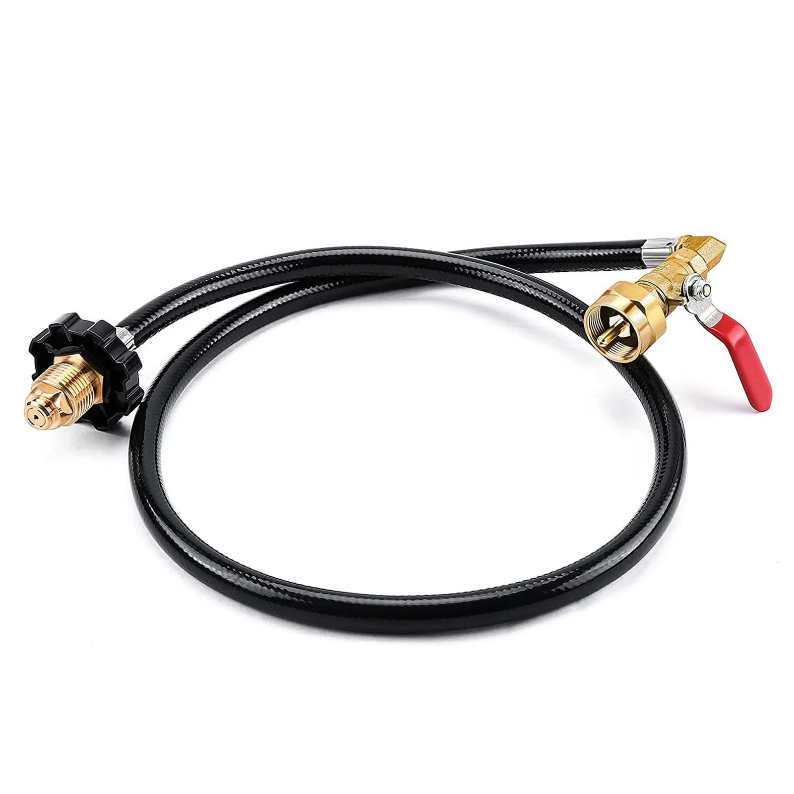 Propane Refill Adapter Hose 39.3in Propane Extension Hose Propane Refill Hose with ON-Off Control Valve For Outdoor Camping Cook