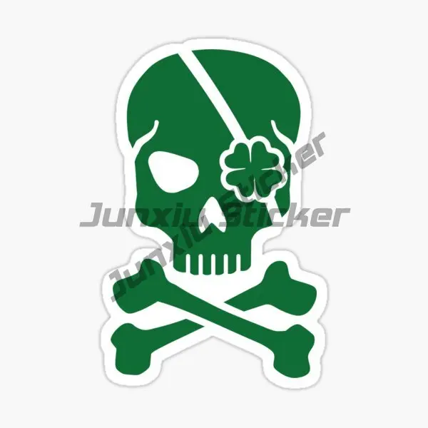 Ireland Flag Emblem Luck Clover Skull Stickers Bumper Motorcycle Car Truck Bicycle Wall Helmet Off-road Table Decal Assecories