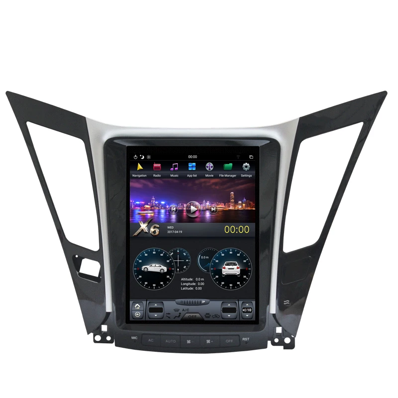 10.4 Inch 4+32GB   Style Vertical Screen Android 8.1 PX6 Car Video Car Radio GPS Navigation for   Sonata 8th 2011-2015