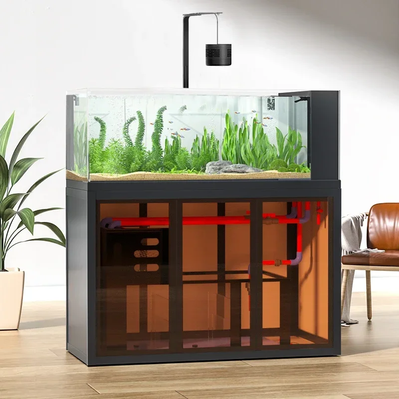 Creative landscaping ecological Lanshou fish tank ultra-white aquatic plant tank