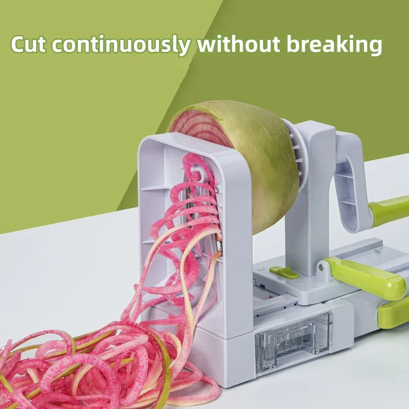 

5 in 1 Rotary Cheese Vegetable Shredder Grater Foldable Veggie Pasta Spaghetti Maker Vegetable Spiralizer Slicer