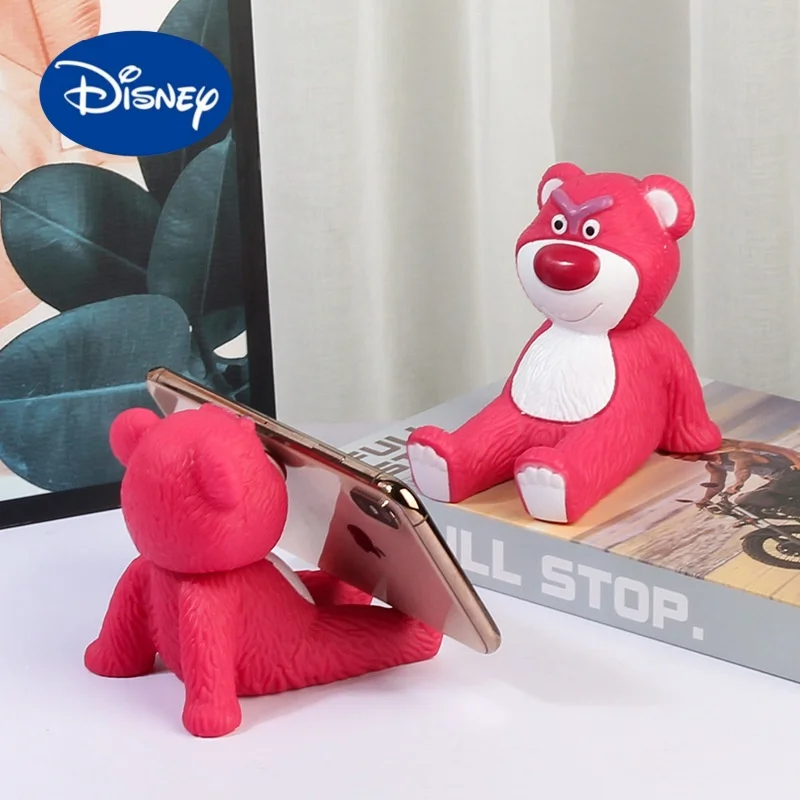 Disney Strawberry Bear Mobile Phone Stand Universal Support Frame Flat Stand Bed Decoration Lazy Stand Creative Decoration