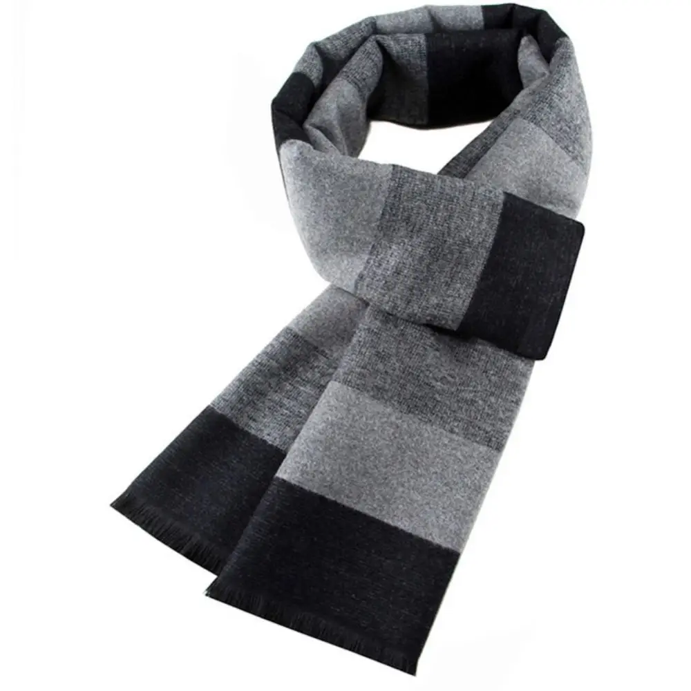 

Soft Men Cashmere Scarf Autumn Wraps Lattice Pashmina Shawl Keep Warm Thickened Warm Plaid Scarf Outdoor