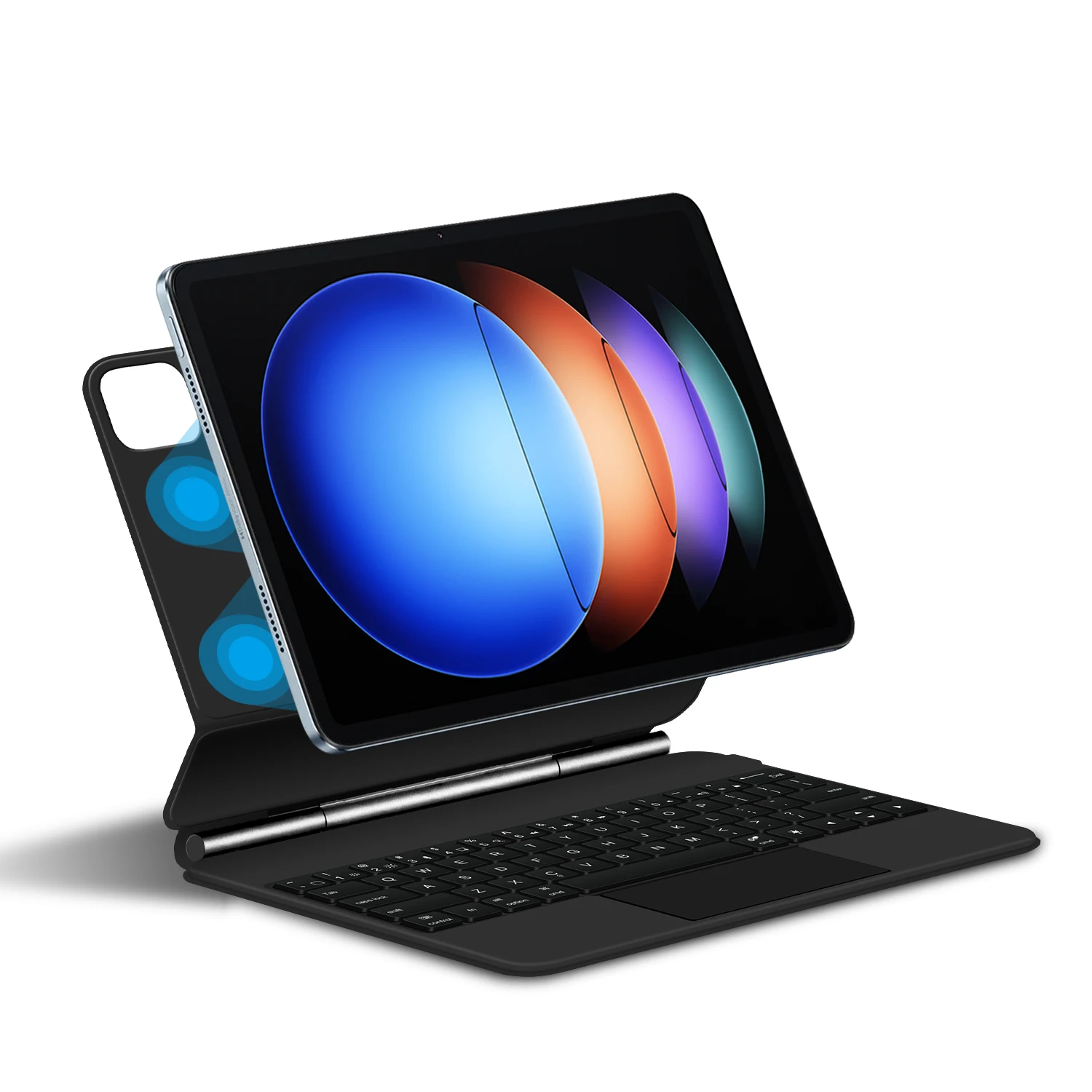 Imagem -02 - Capa da Capa do Teclado Mágico Xiaomi Pad 6s Pro Português Alemão Russo Hebraico Árabe Touch Trackpad Xiaomi mi Pad 6s Pro 12.4 2024