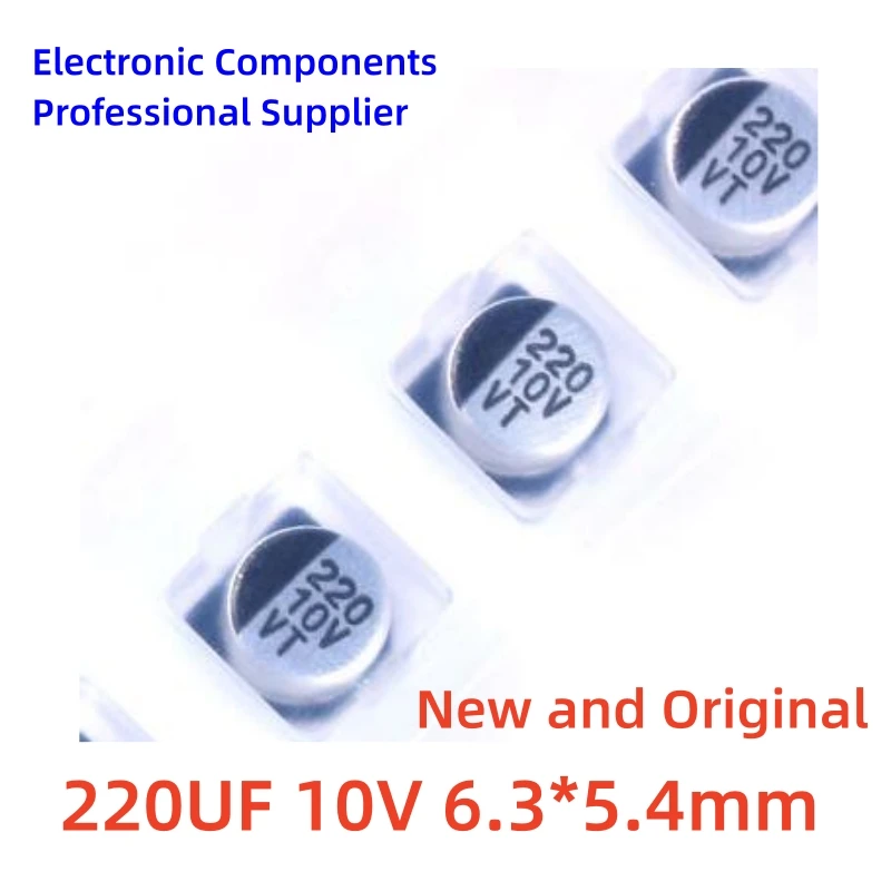 

1000pcs/reel 220UF 10V 6.3x5.4mm SMD aluminum electrolytic capacitor 220UF 10V D6.3xL5.4 SMD SMD electrolytic capacitor