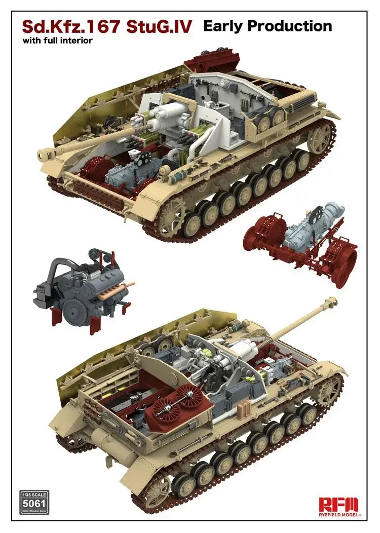 RYEFIELD RM5061 1/35 Sd.Kfz.167 StuG IV Early Production w/Full Interior Model Kit