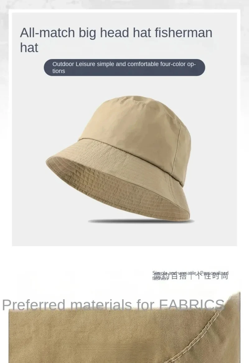 Wasserdicht Große Größe XL62cm Sonnenhut Männer Frauen Sonnenschutz Bergsteigen Großen Kopfumfang Sommer UV Schutz Eimer Hut – Detail 2