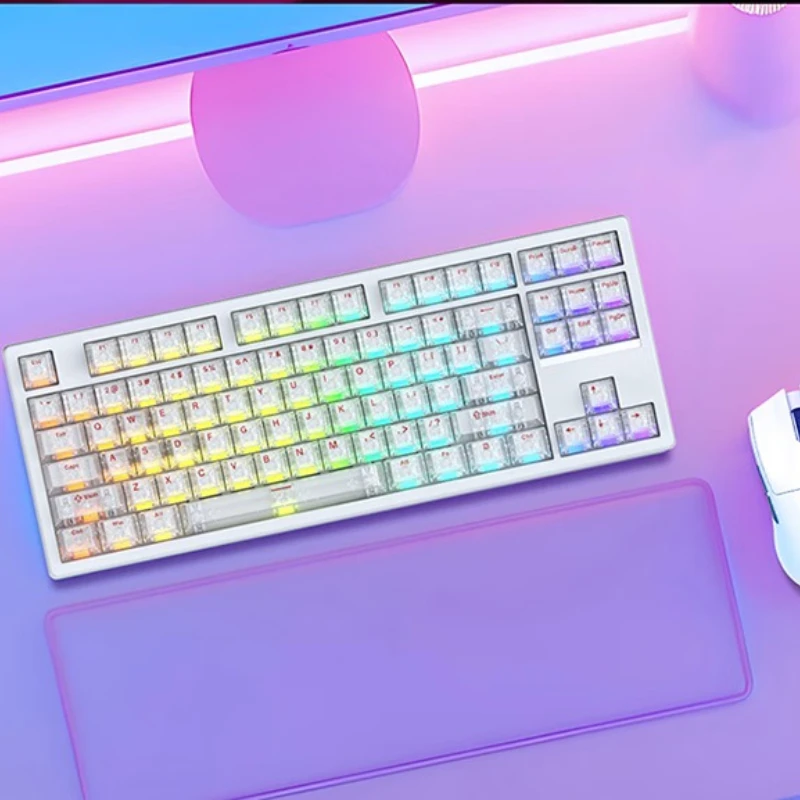 

FE87 V2 Mechanical Keyboard Customized Tri-mode ARGB Hot Swap Double 8k Rate Return 0.125ms Ergonomic Game Mechanical Keyboard