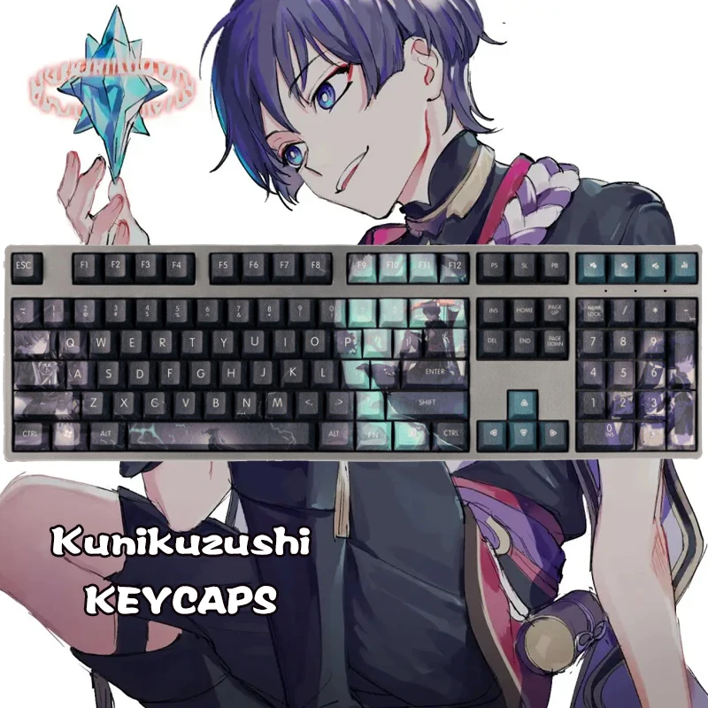 

108 клавиш Genshin Impact Keycaps игровой персонаж Kunikuzushi Scaramouche механическое украшение клавиатуры PBT Аниме Косплей Keycap