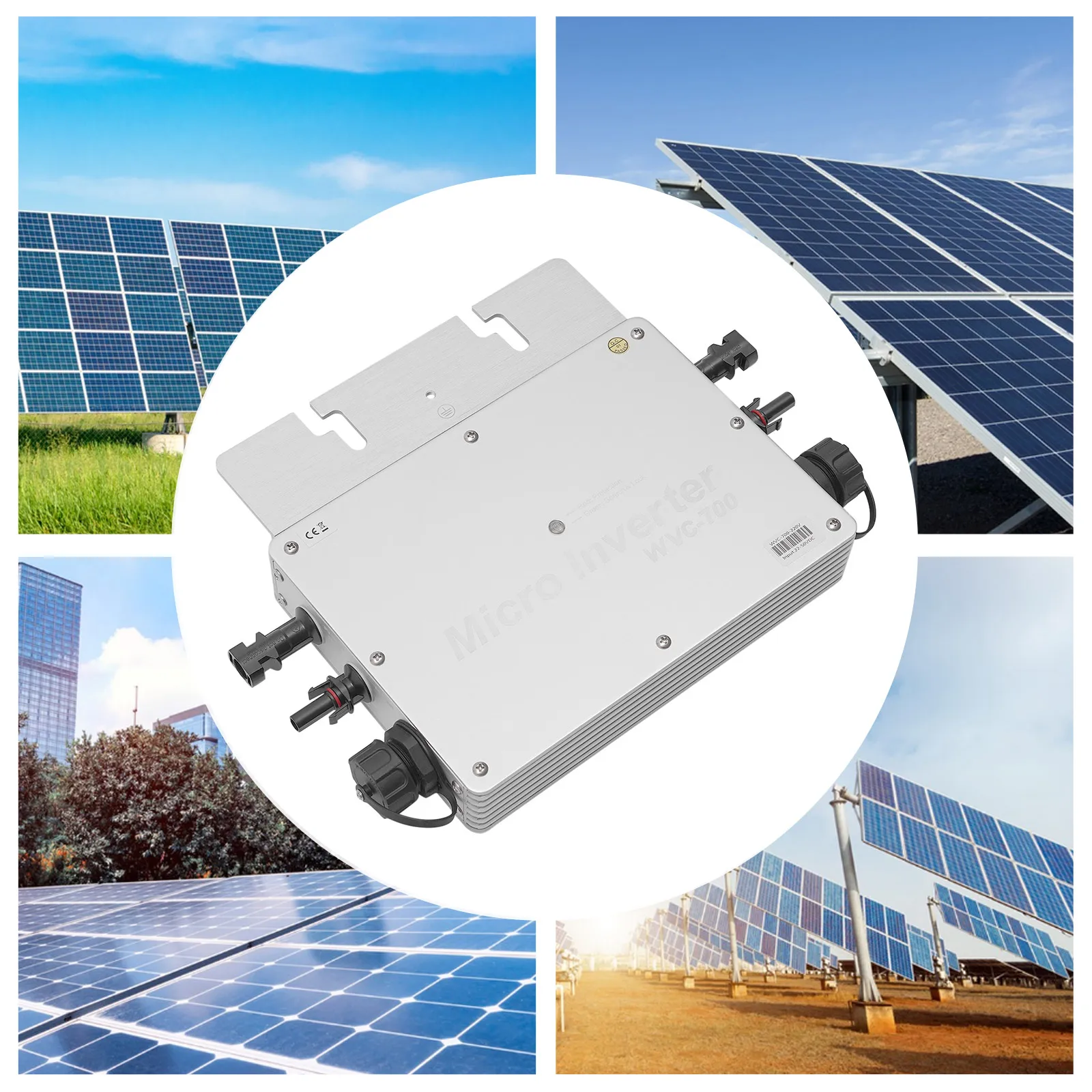 

700W Micro Inverter Solar Grid Tie Microinverter, IP65 Self Cooling 120V Automatic Identification Power Inverters