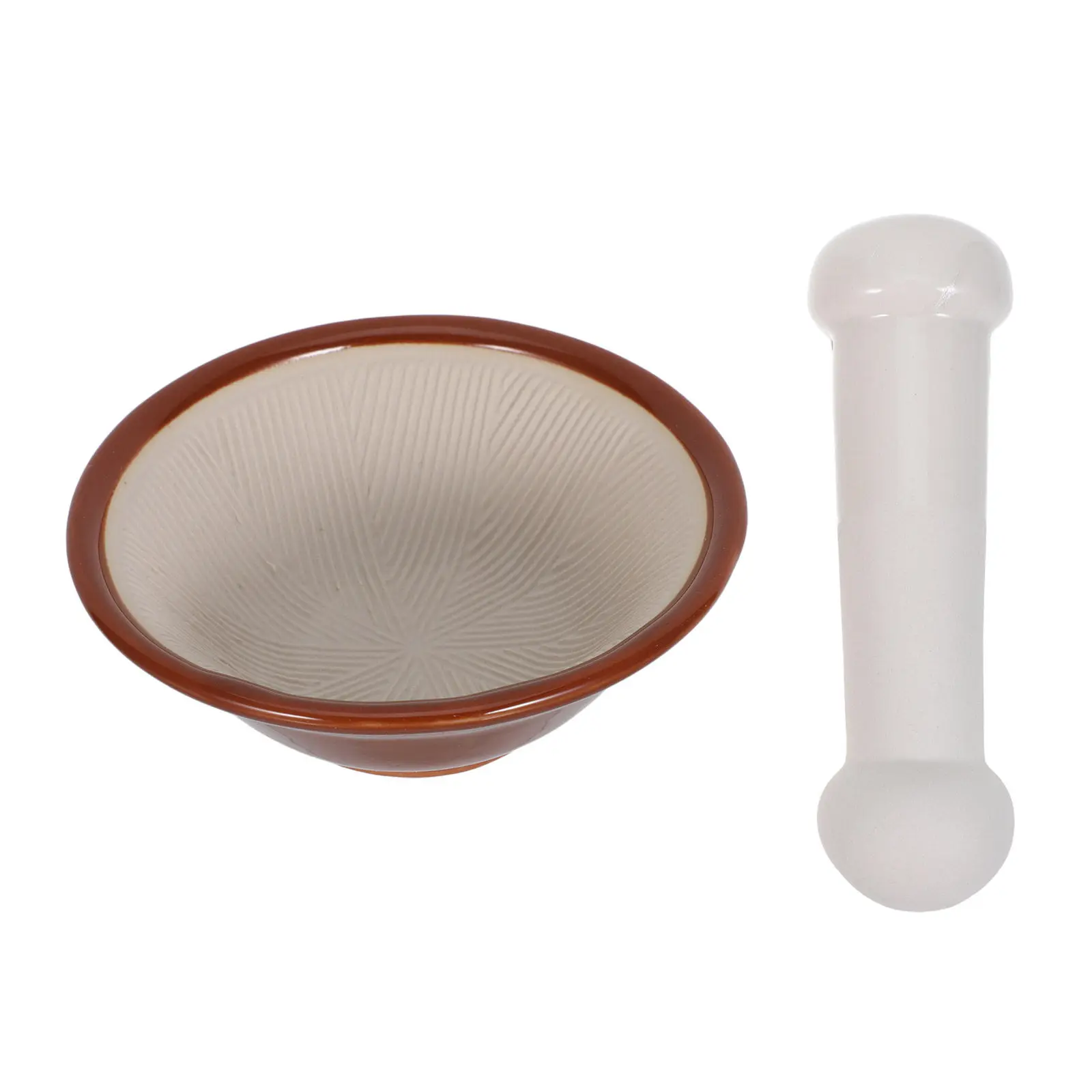 

Japanese Suribachi Ceramic Grinding Bowl and Pestle Set for Garlic Ginger Spices Crushing Non Slip Base Elegant Kitchen Mortar