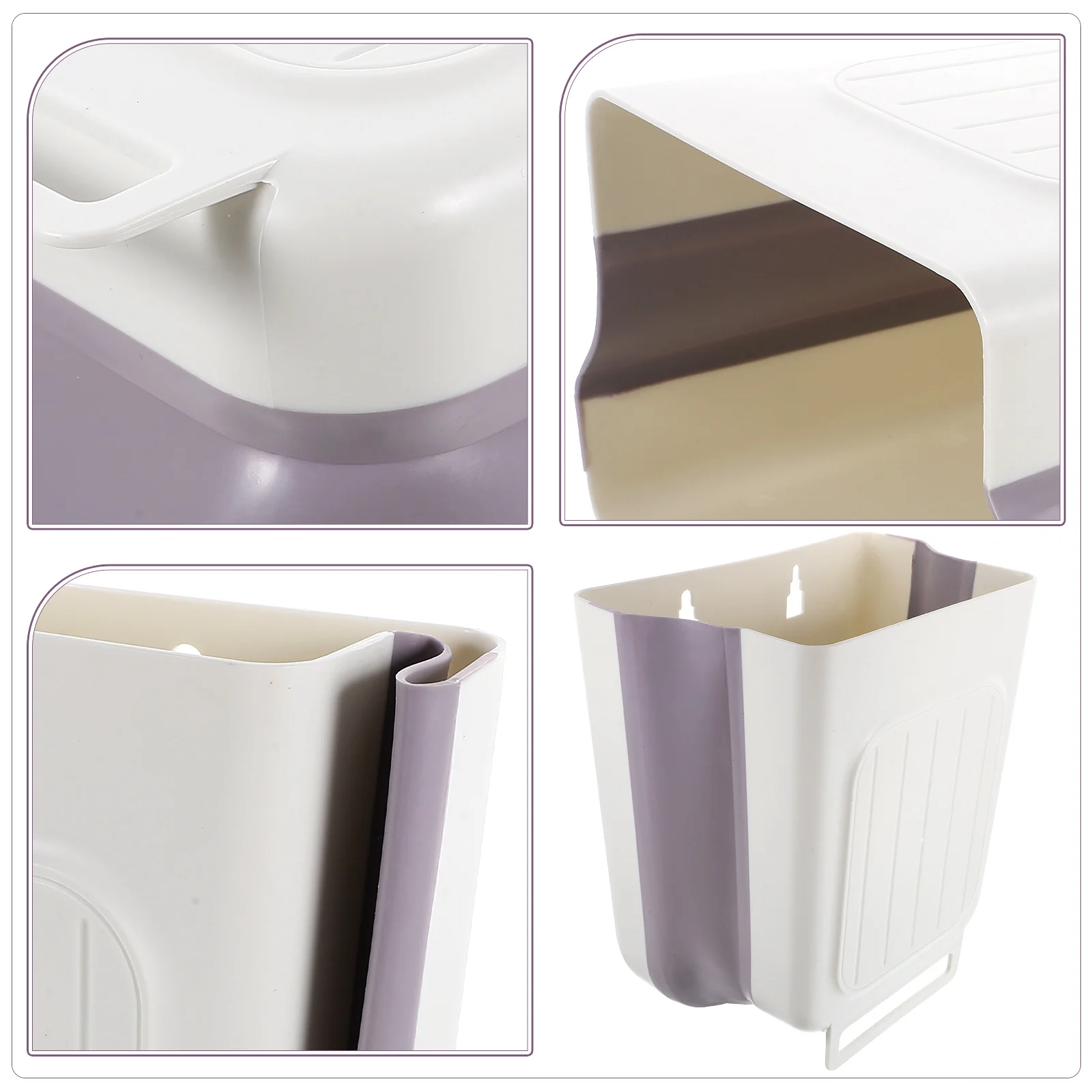 

Hanging Trash Can Folding Narrow Kitchen Thin Mini Garbage Waste Basket Bin Small