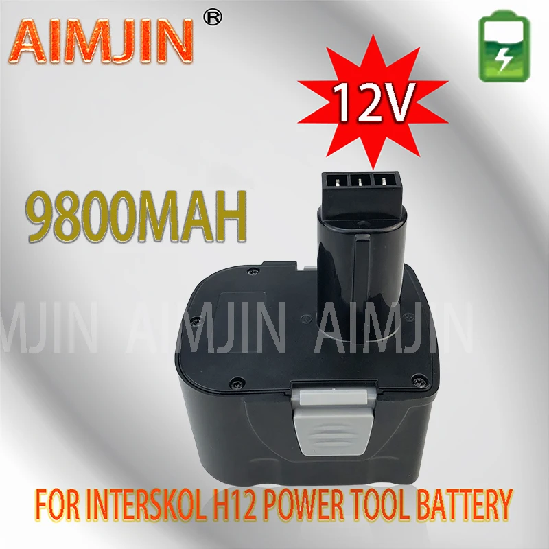 

For Interskol 12V 9.8Ah Ni-CD Battery Power Tool Rechargeable Replacement Battery Screwdriver Cordless Drill H12 DA-12ER-012