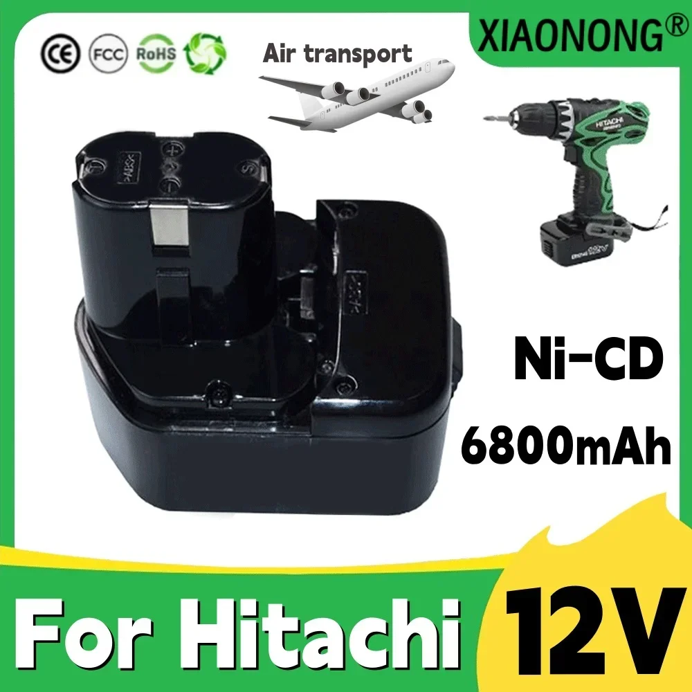 For Hitachi EB1212S 12V 6800mAh Rechargeable Battery 12V EB1220BL EB1214S WR12DMR CD4D DH15DV C5D Cordless Drill Batteri