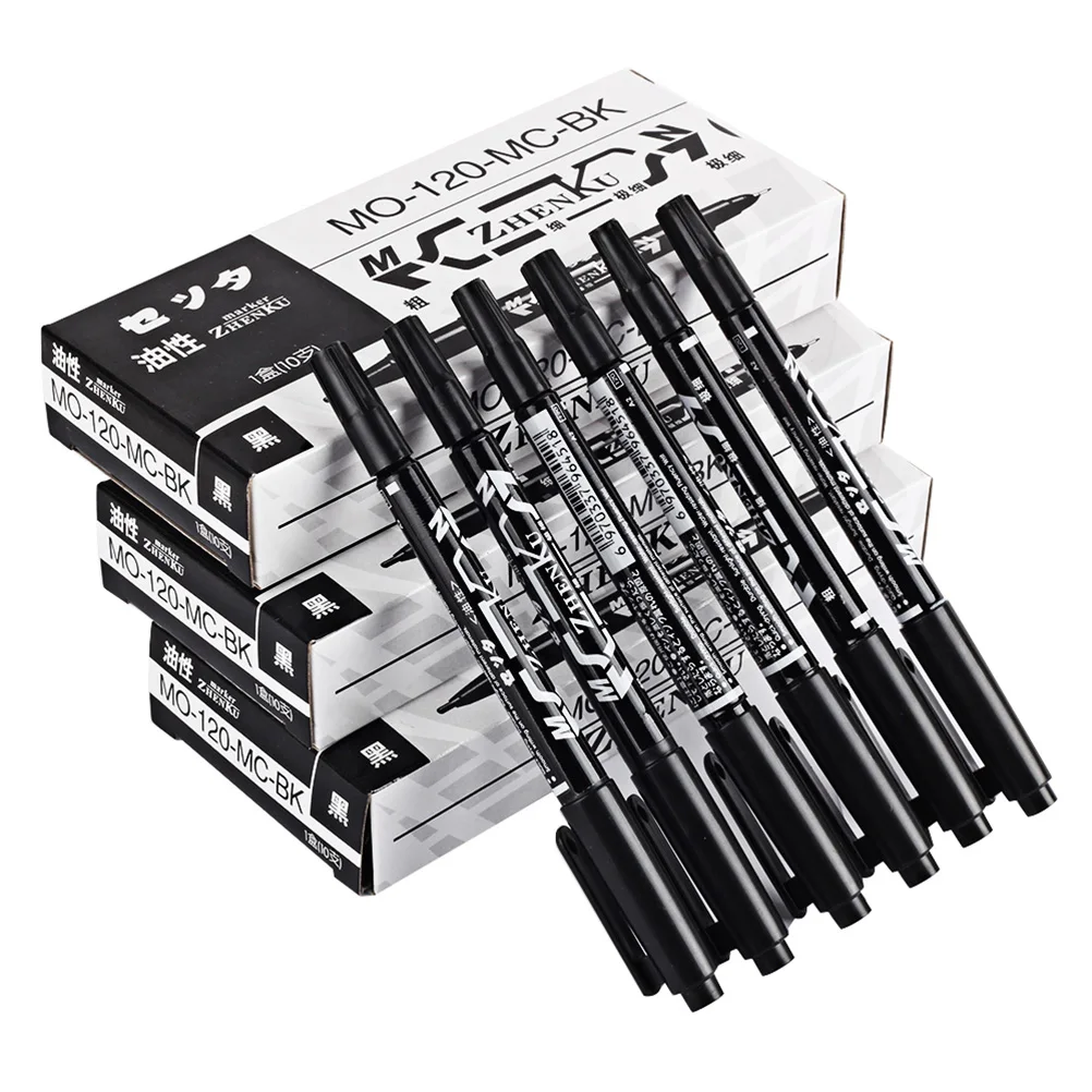 

10 Pcs/lot Painting Pen Skin Piercing Marker Oil Ink Pencile Double Heads Dual-tip Tattooing Accessories