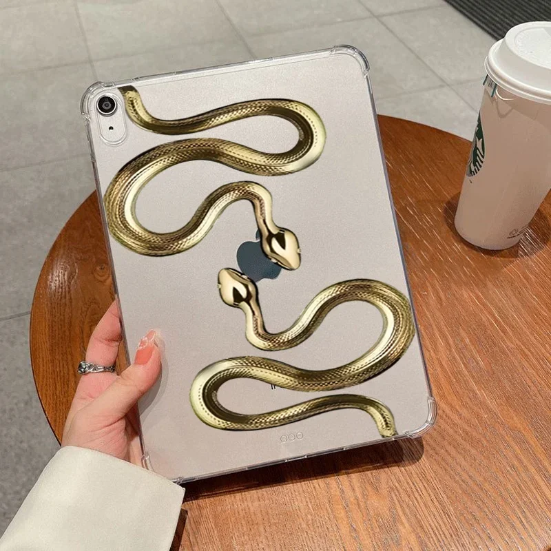 Lucky Golden Snake Case for Samsung Tab S6 Lite 10.4 Tablet Cover for Galaxy Tab A9 Plus A8 / S7 S8 S9 11''/S10 Plus 12.4 Cover